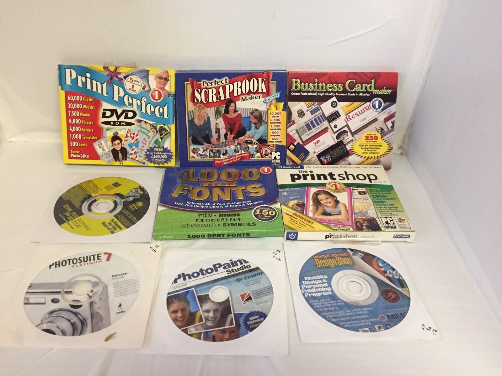 PC Software- Photo Editing, Web Design Scrapbooking, Fonts, 98/XP/Vista