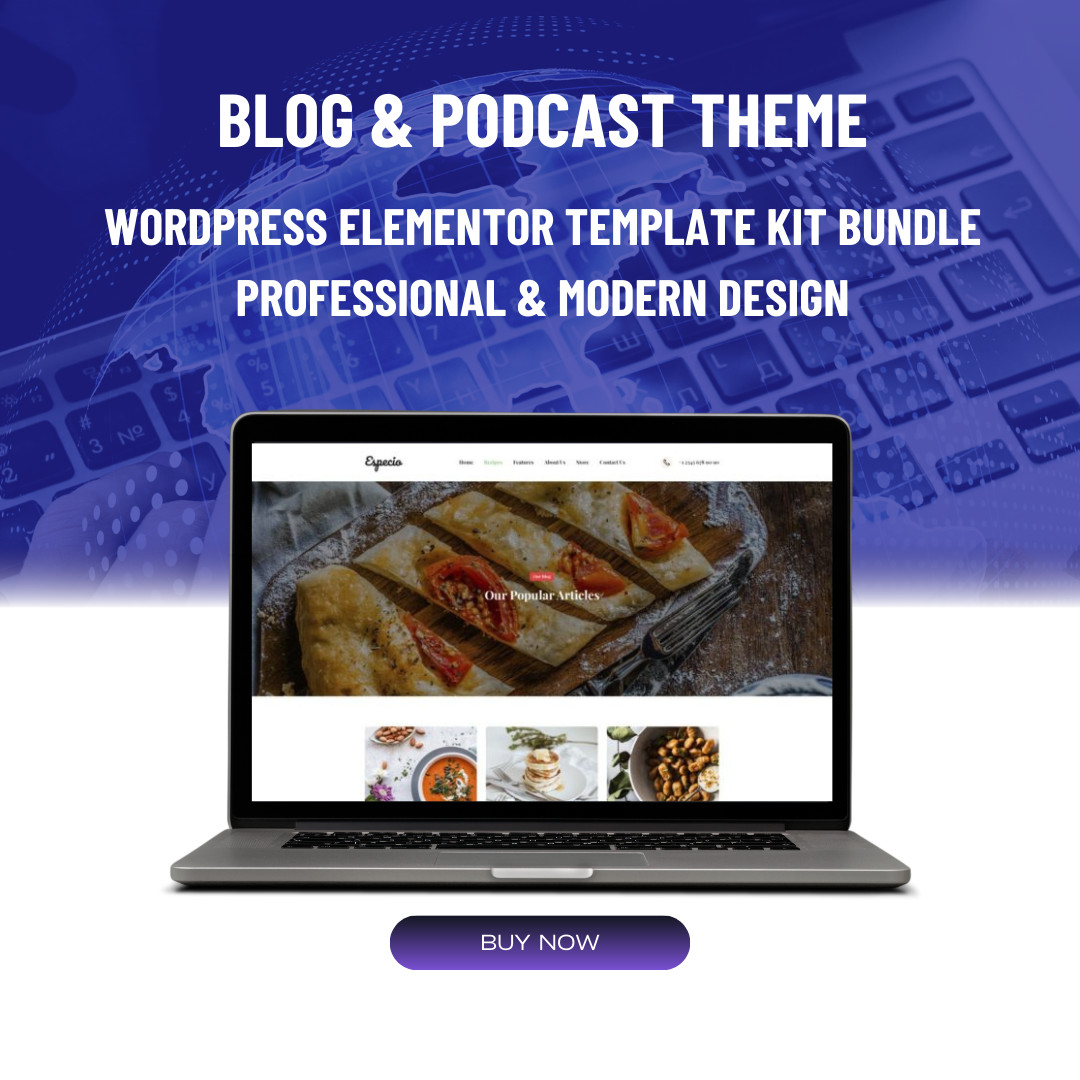 Premium WordPress Elementor Template Kit Bundle | Blog & Podcast theme