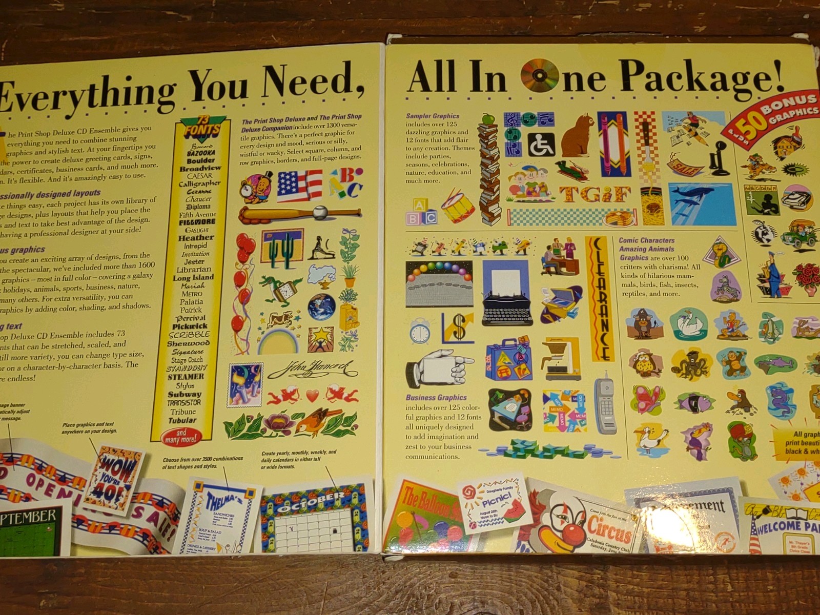 Print Shop Deluxe CD Ensemble Brøderbund BOOKS & BOX ONLY — NO DISKS