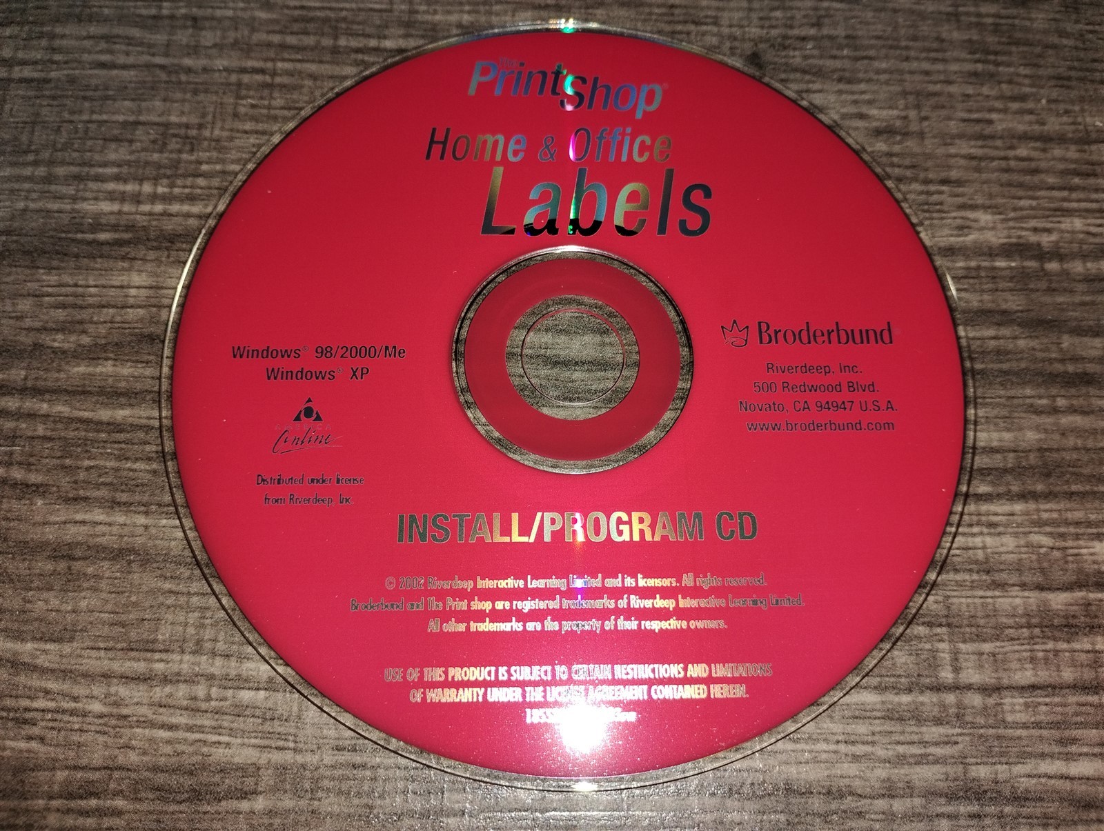The Print Shop Home & Office Labels PC CD-ROM Broderbund 2002 Windows 98/2000/XP