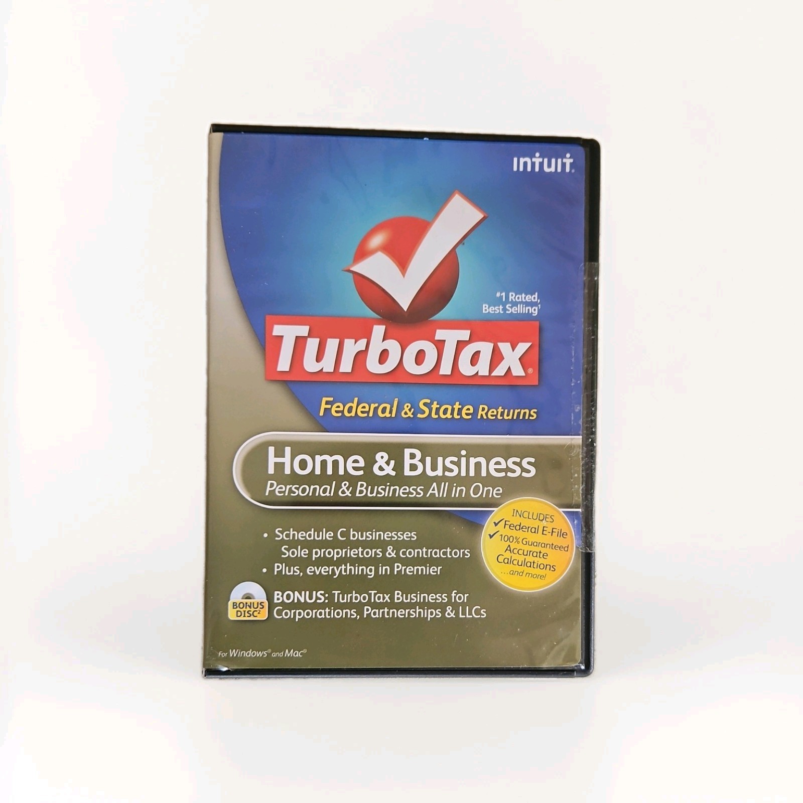 Intuit TURBO TAX 2009 HOME & BUSINESS FEDERAL & STATE RETURNS Turbotax + E-File