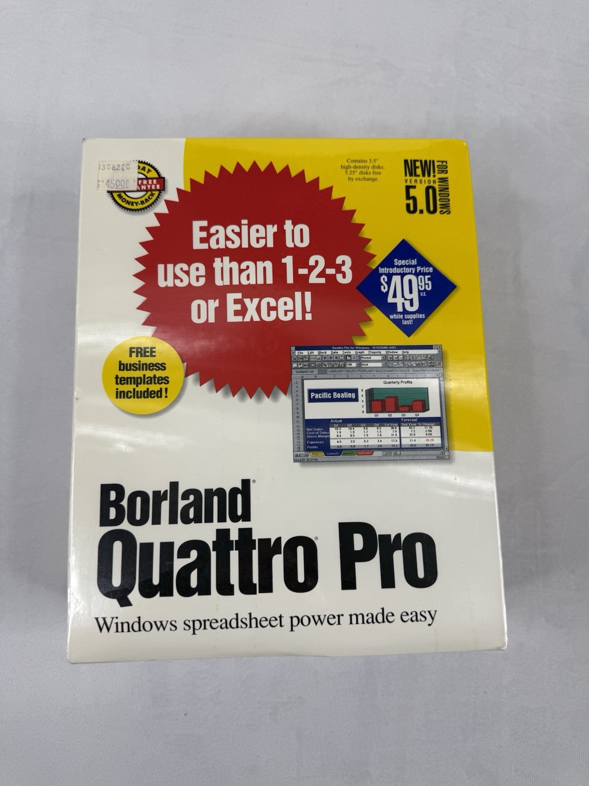 BORLAND QUATTRO PRO VER 5.0 FOR WINDOWS–3.5″ DISKS–BRAND NEW SEALED