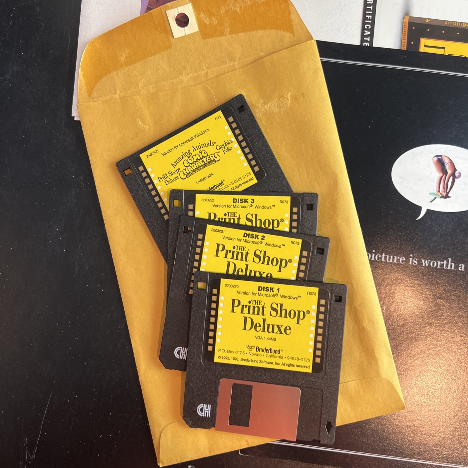 Broderbund THE PRINT SHOP DELUXE and Companion For Windows PC BIG BOX 3.5 Disk
