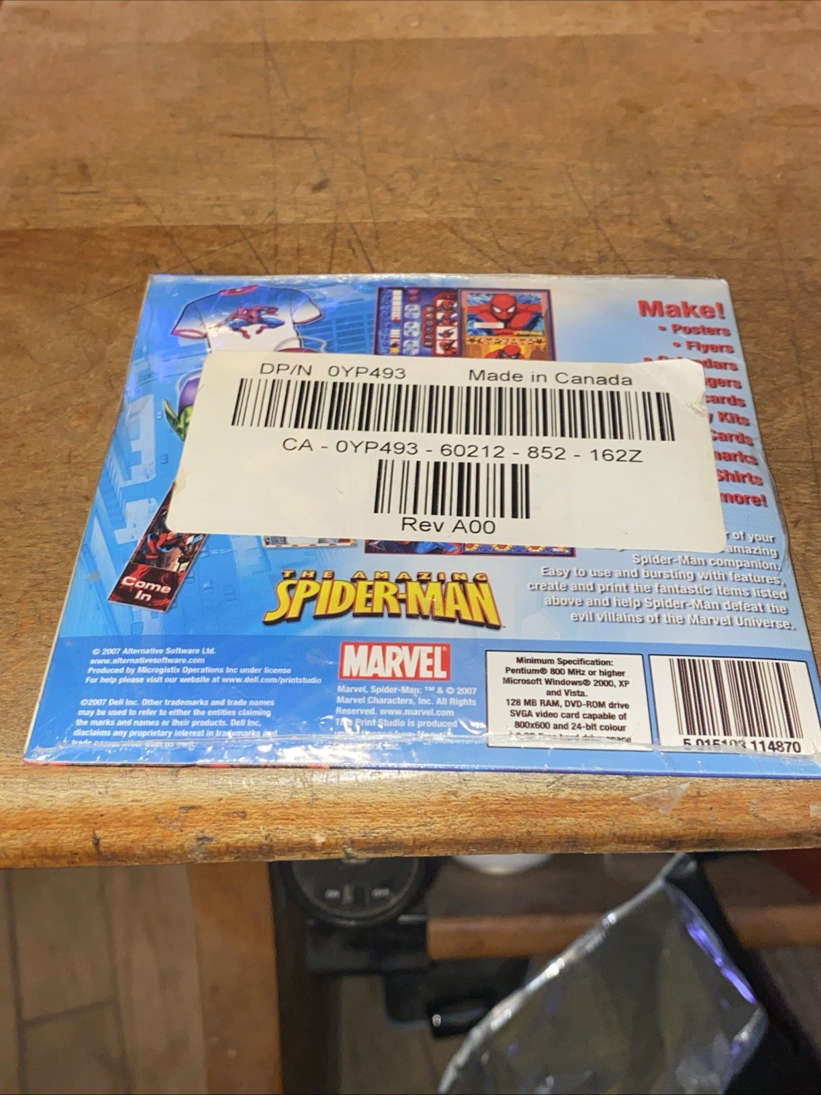 2007 Marvel The Amazing Spiderman Dell PC DVD Print Studio-NRFP