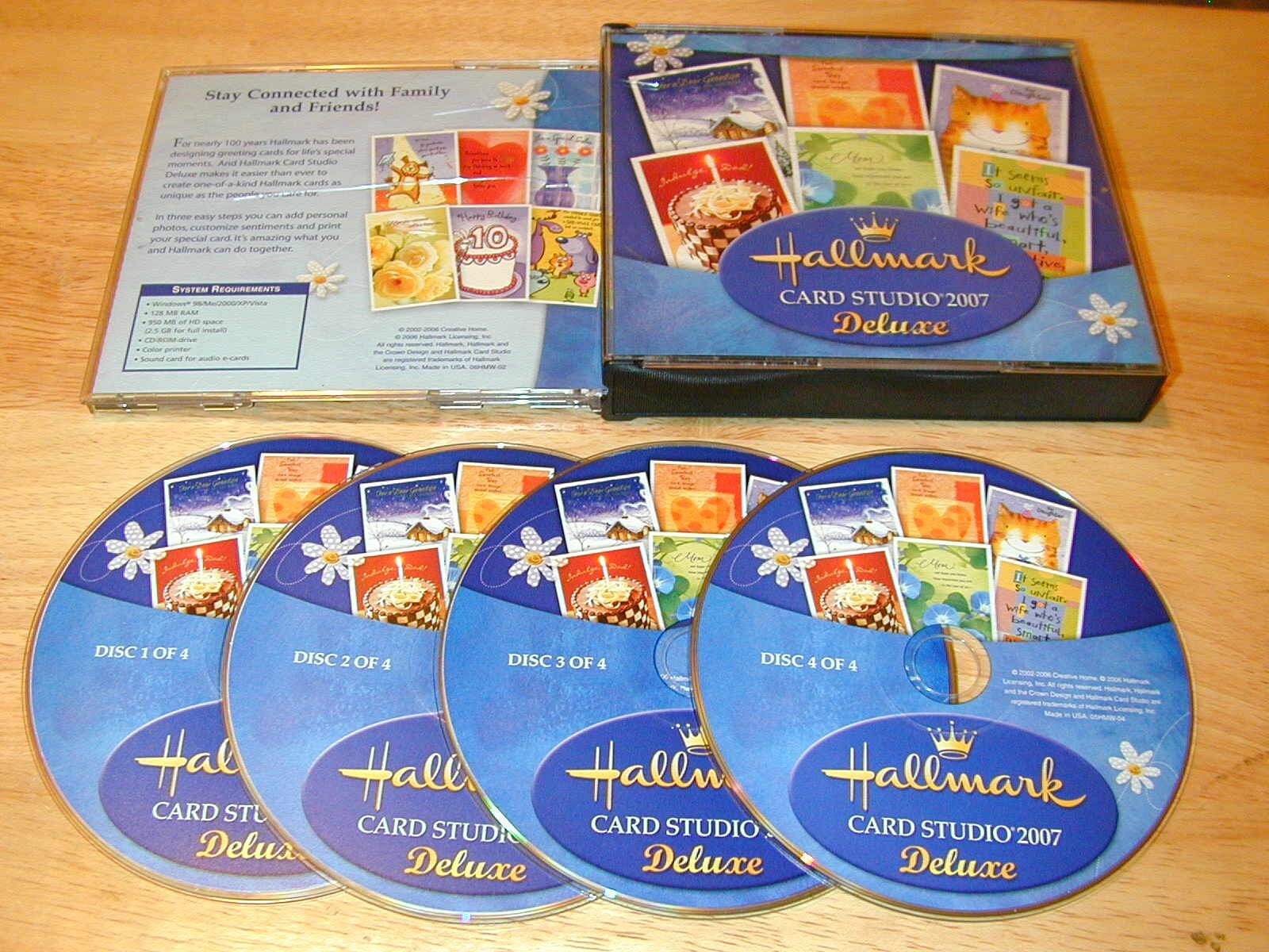Hallmark Card Studio 2007 Deluxe PC 4 CD-ROMs for Windows 98/Me/2000/XP/Vista