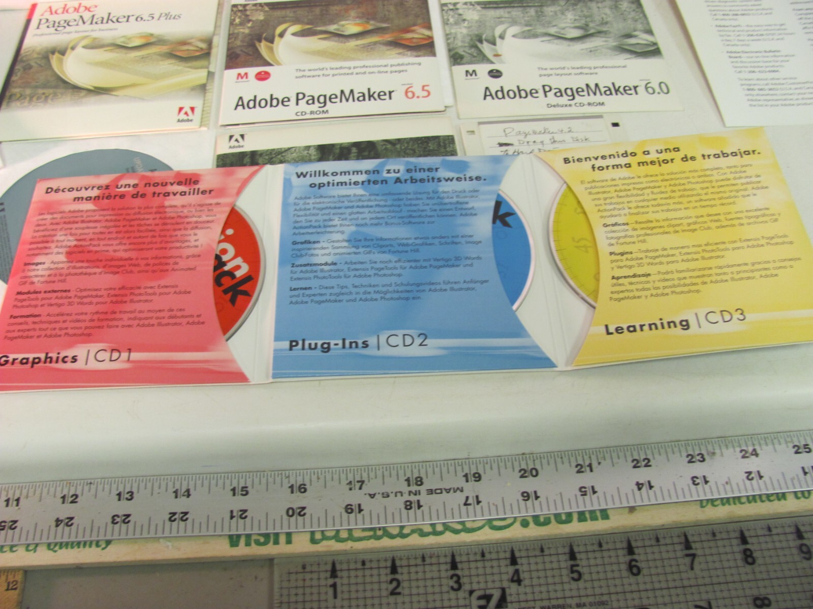 1999 Adobe PageMaker 6.5 Plus for Macintosh – Manuals, Action Pack, User Guides