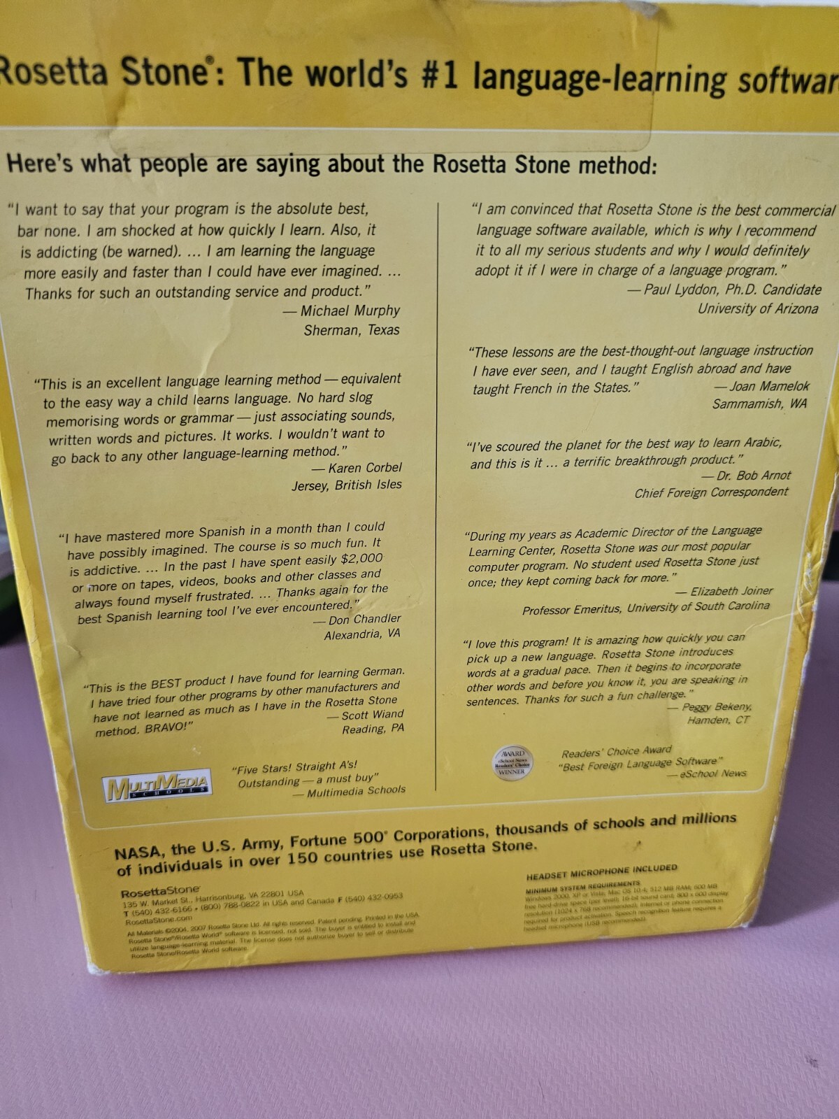 Rosetta Stone Spanish Level 1 Version 3-Case has damage – Used