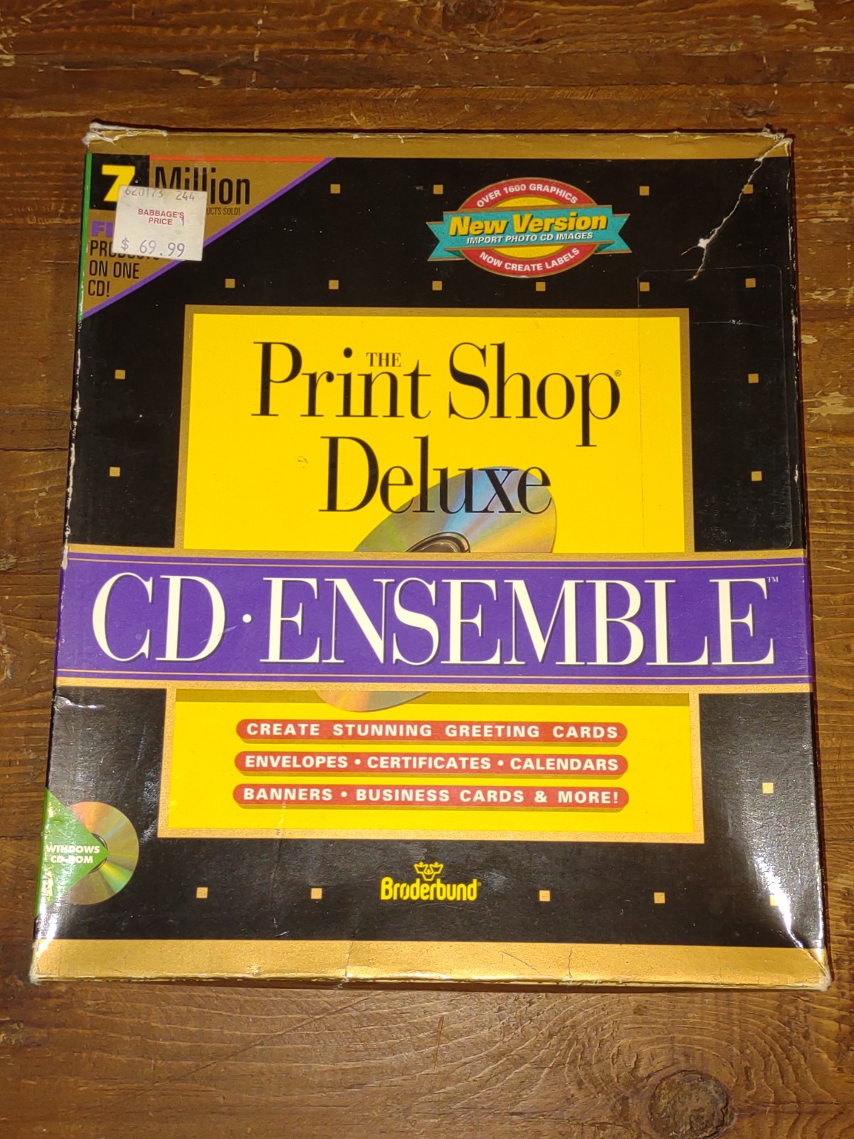 Print Shop Deluxe CD Ensemble Brøderbund BOOKS & BOX ONLY — NO DISKS