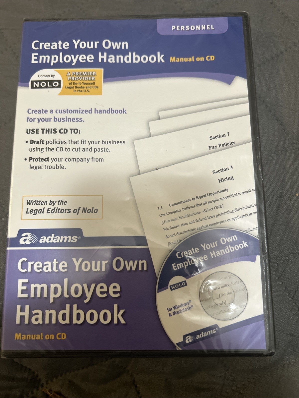 EZ Legal Employee Policies and Manuals for PC, Mac