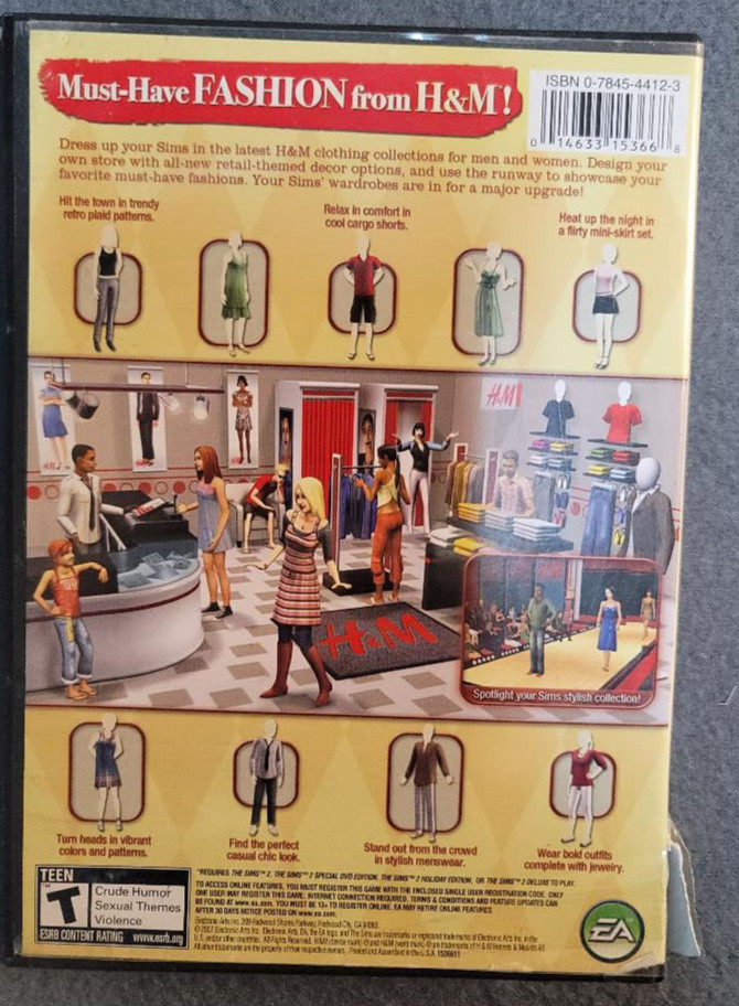 The Sims 2 H&M Fashion Stuff PC Game Expansion Pack 2007 Complete. PC