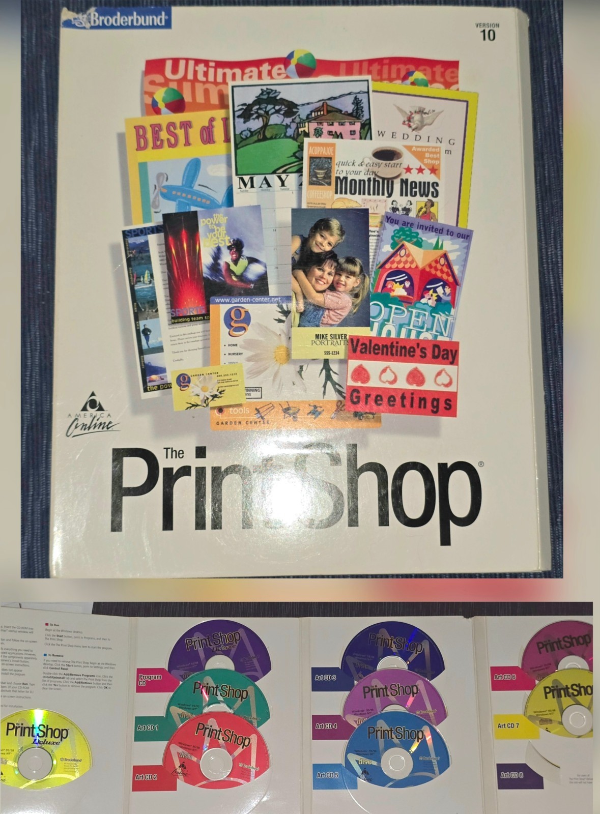 Broderbund The Print Shop Deluxe Version 10 (1999) For Windows, 9 Discs