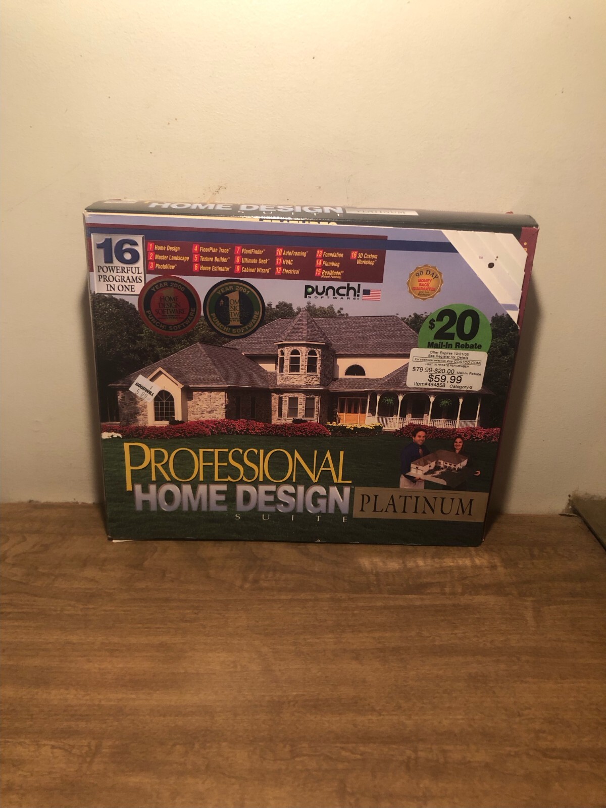 Professional Home Design Platinum Suite Punch Software PC CD-Rom 2003