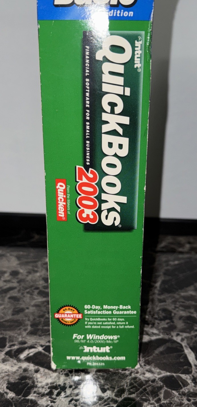 Intuit QuickBooks Basic Edition 2003 – Includes Box, Book, Disc, & Code