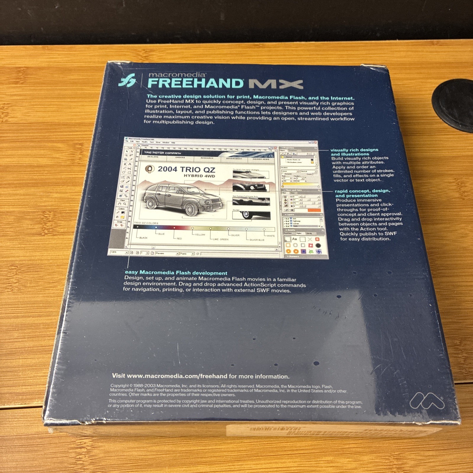 Macromedia Freehand MX Software Built for Mac OS X Version 2003 New Sealed