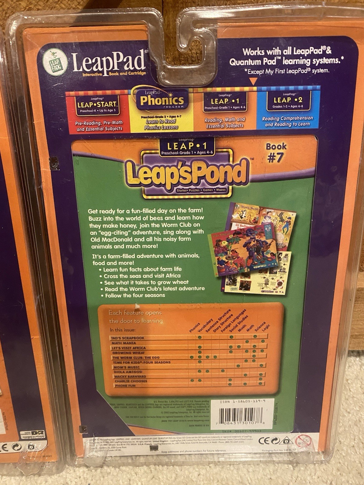 Pair Of LeapFrog Leap 1 Reading Bible Stories Old Testament On The Farm