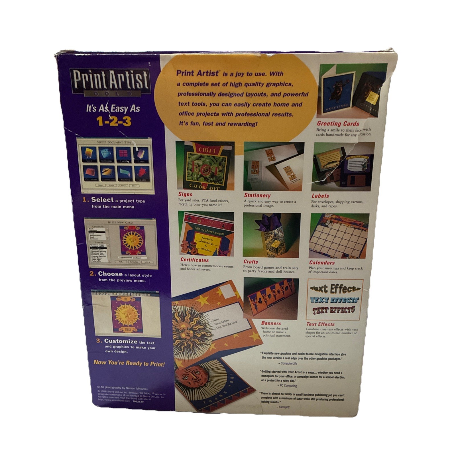 Vintage Print Artist Gold software by Sierra Home, for Windows 95 /Mac CD Rom