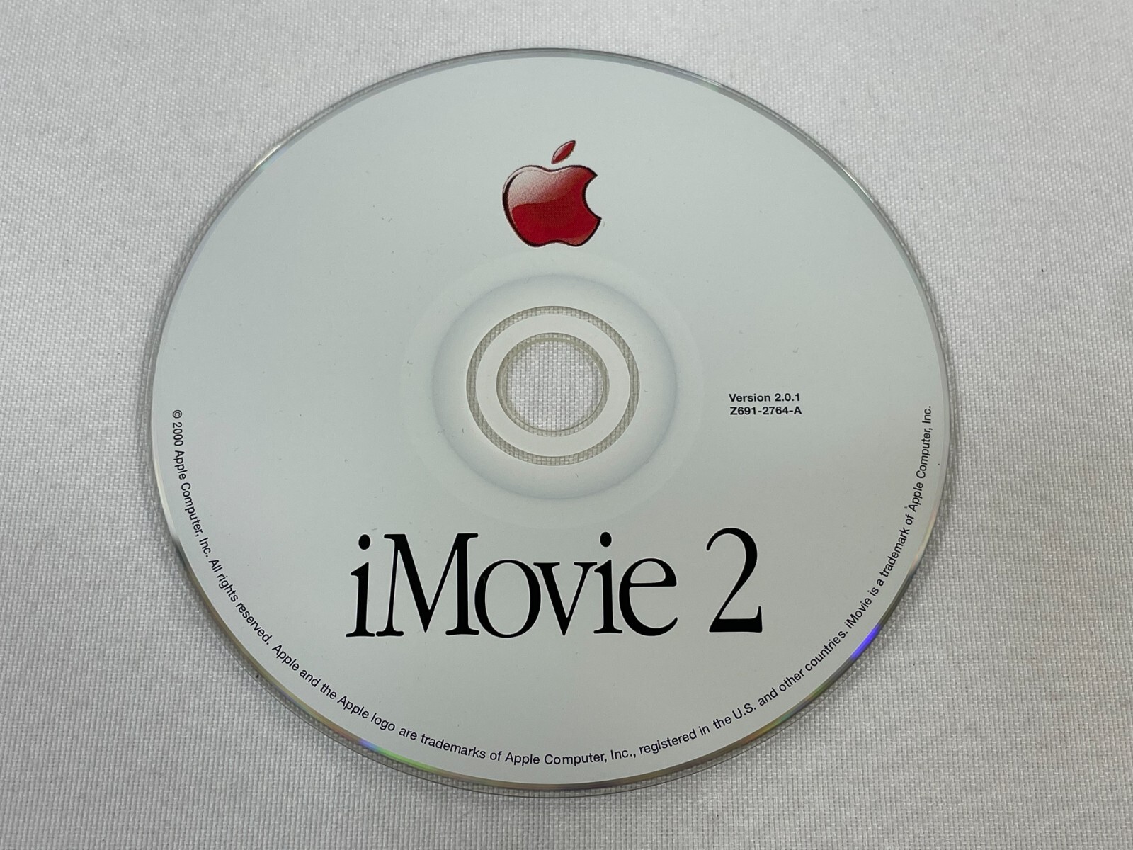 Vintage 2000 Apple iMovie 2 CD-ROM Macintosh Mac DISC ONLY Version 2.0.1