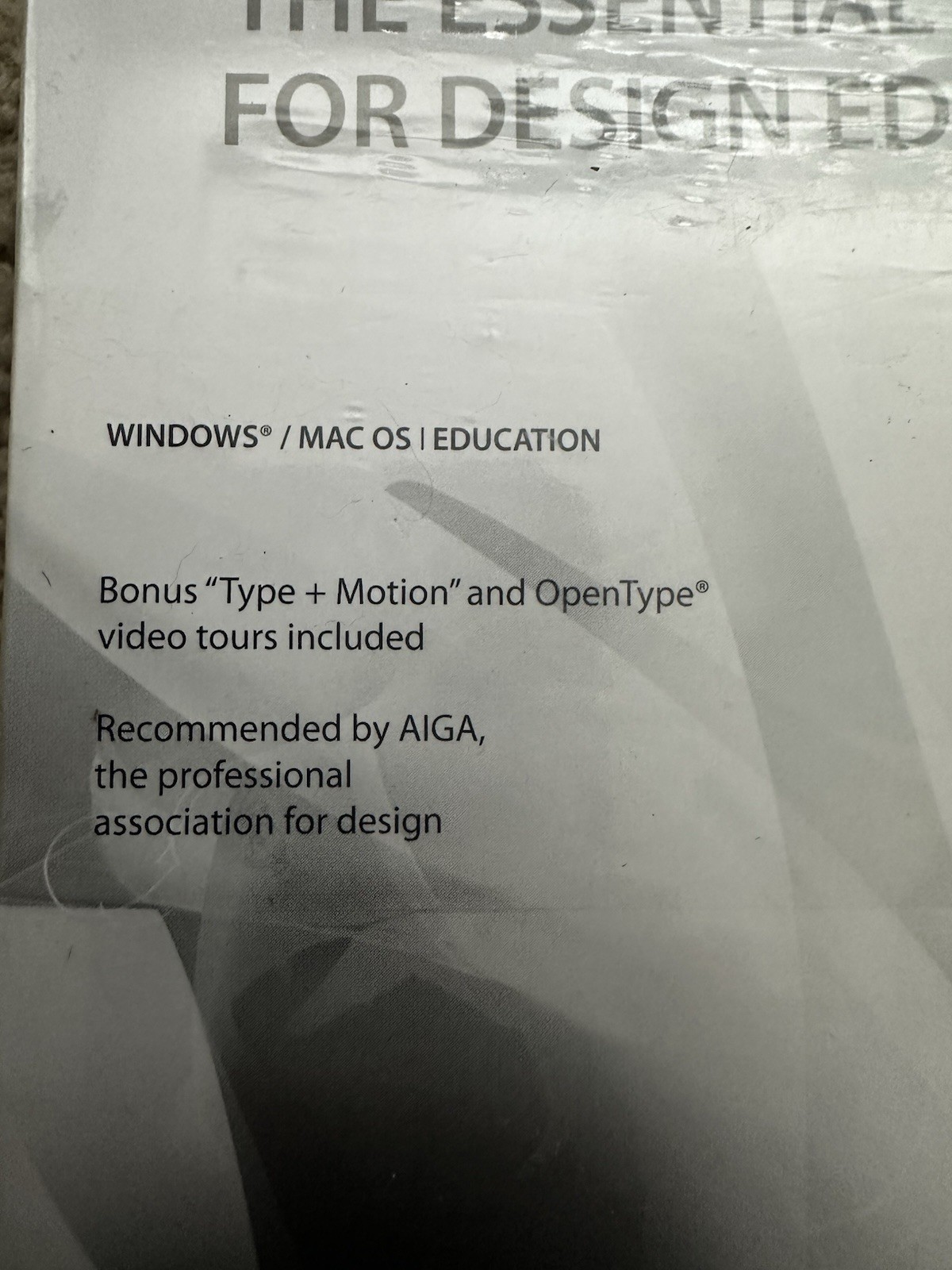 Unopened Adobe Font Folio Education Essentials For Windows / Mac OS Design Edu