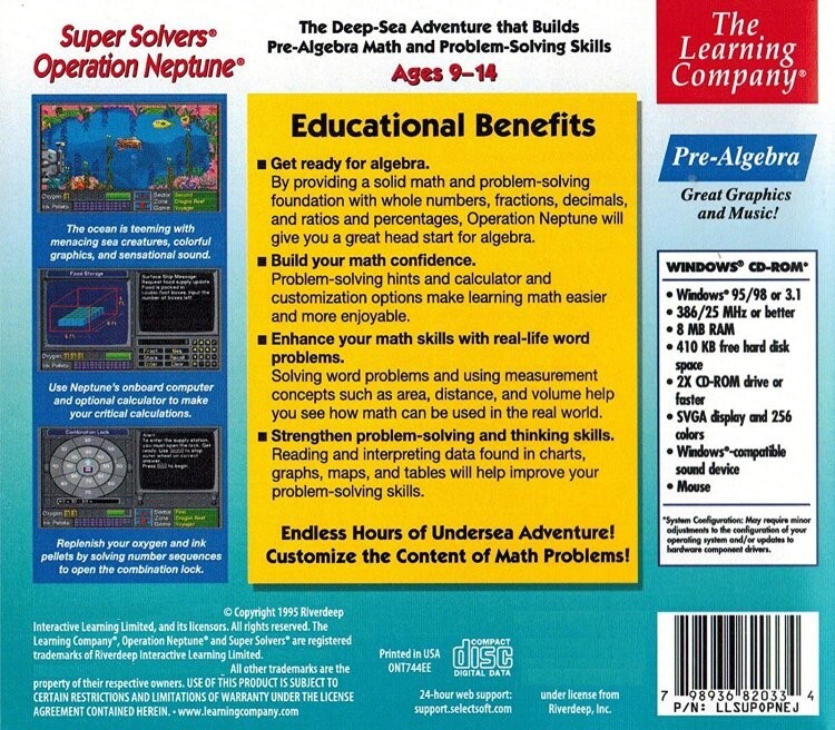 Operation Neptune (Ages 9-14) (PC/MAC-CD, 1996) for Win/Mac – NEW CD in SLEEVE