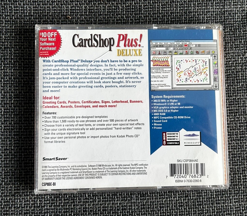 Card Shop Plus Deluxe PC Windows 3.1/95/98