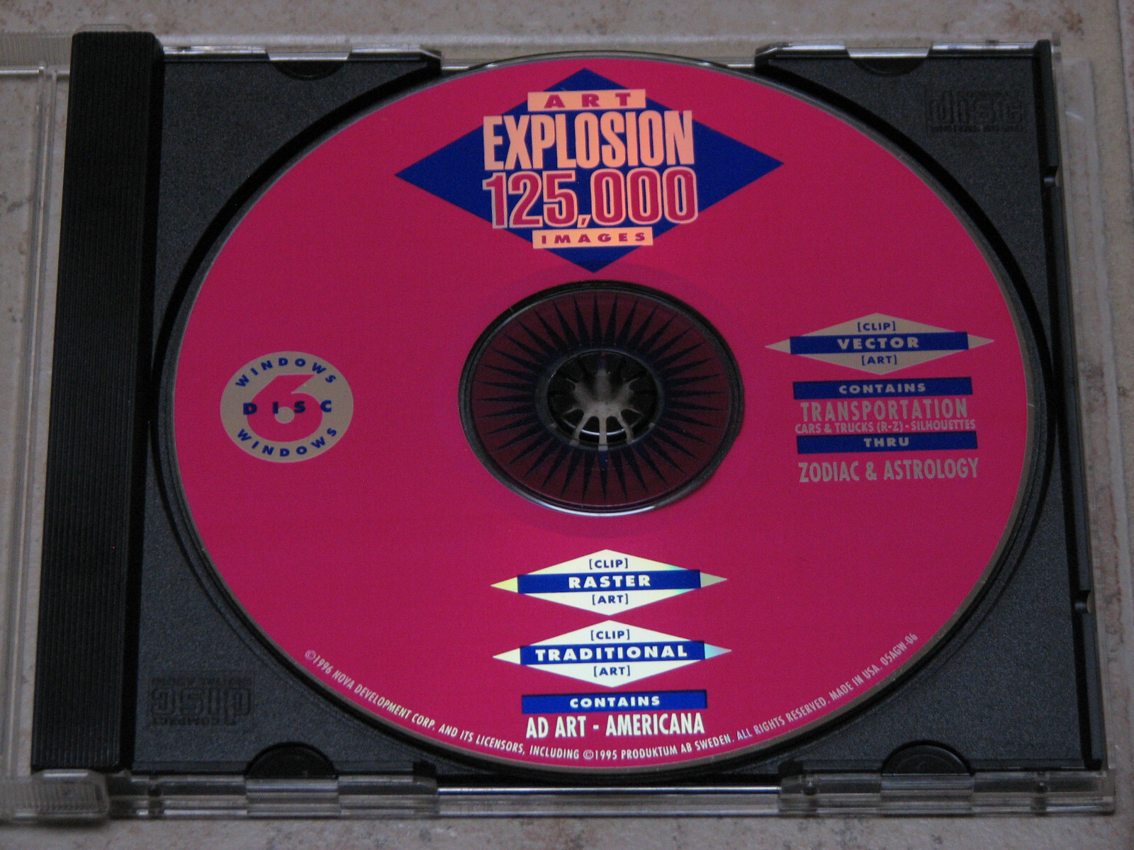 Image Gallery – 125K DRM-Free Images, Fonts, Symbols – Art Explosion (PC, 1996)