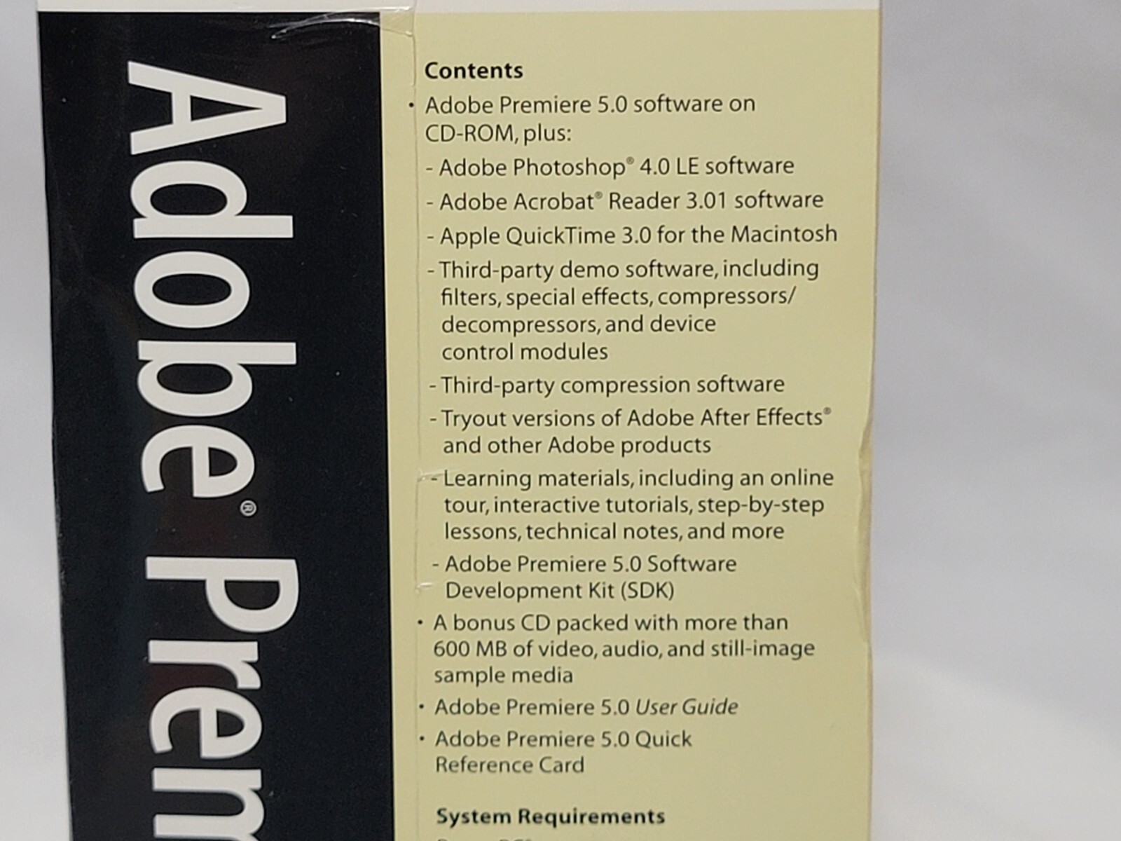 NEW Adobe Premiere 5.0 / 5.1 Mac Big Box Full Version SEALED premier Macintosh