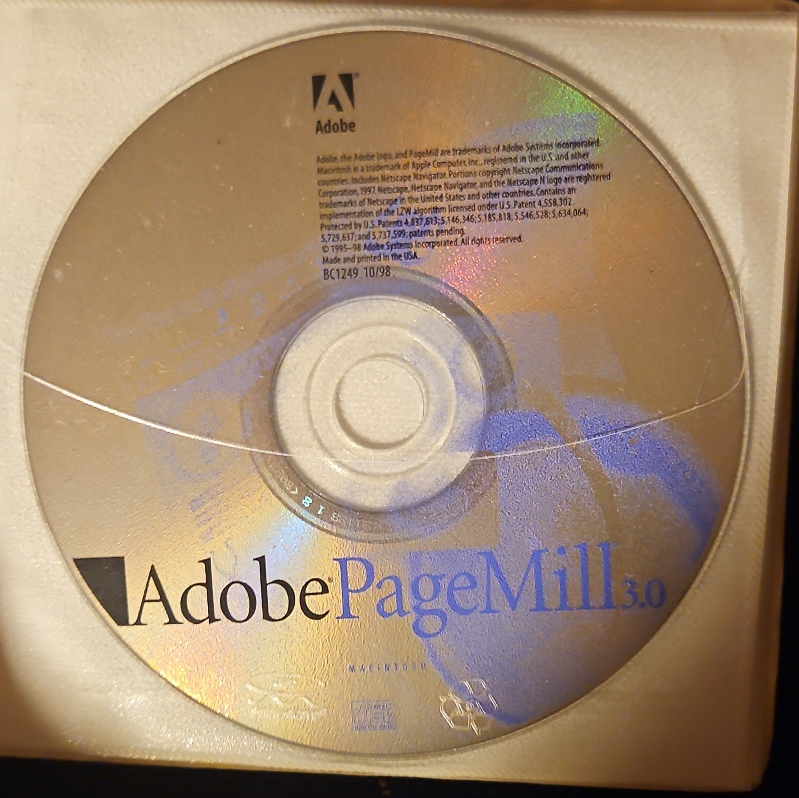 Adobe PageMill 3.0 for Macintosh CD Web Design/HTML Editor English BC1249