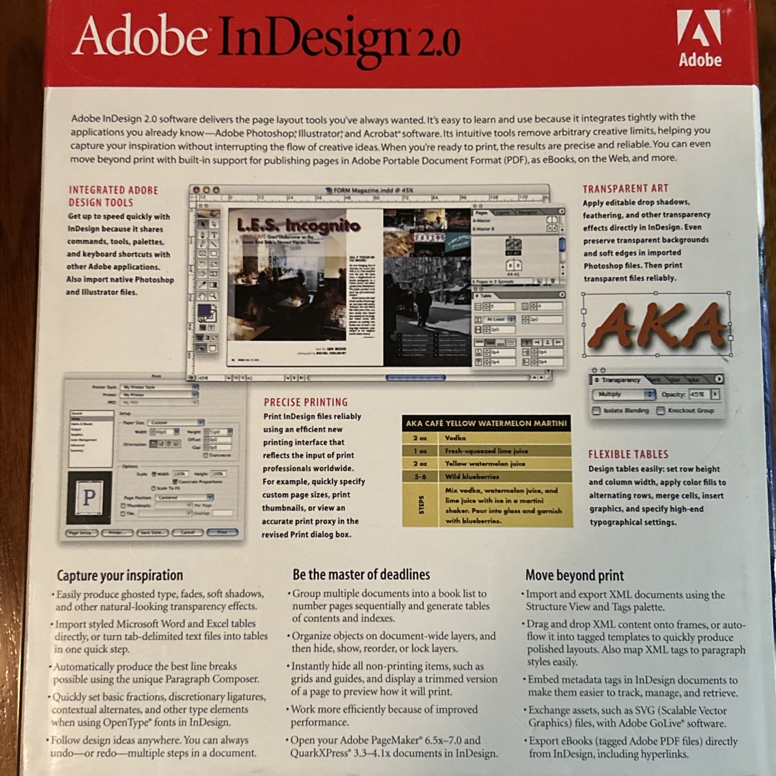 Adobe In design 2.0 For Macintosh Mac With Serial Numbers Complete Set In Box