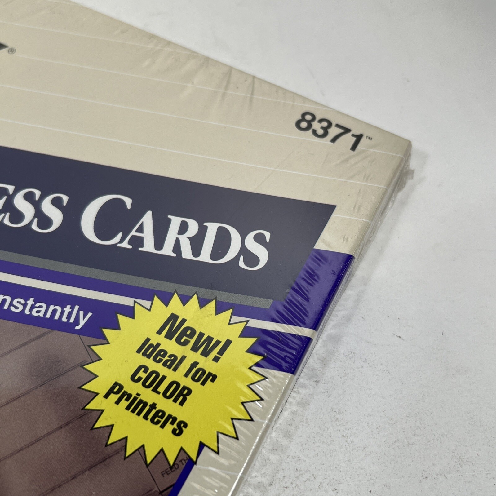 NOS 1994 250 Avery Microperf Business Cards Inkjet 2 x 3 1/2 White 8371 U