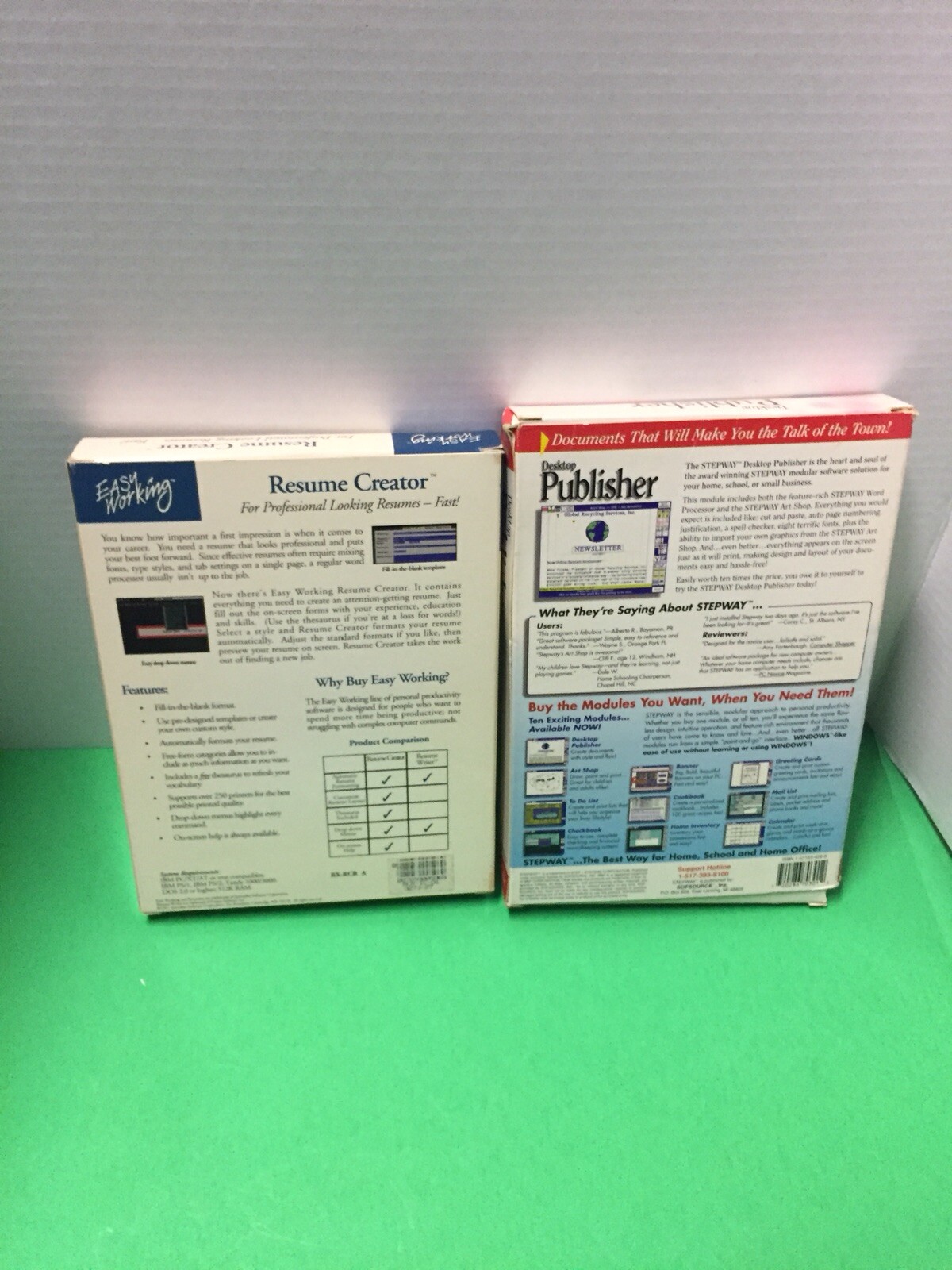 Vintage Lot Of 2 Pc Software Desktop Publisher Stepway Working Resume Creator