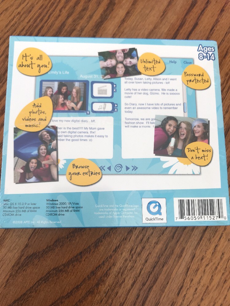 NEW SEALED My Life… By ME! Awesome Digital Diary MAC/PC Software photos videos