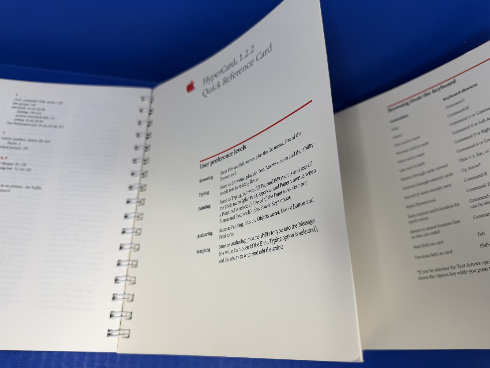 HYPERCARD USER’S GUIDE (1989, SPIRAL BINDING) -Apple Macintosh Manual -VERY GOOD