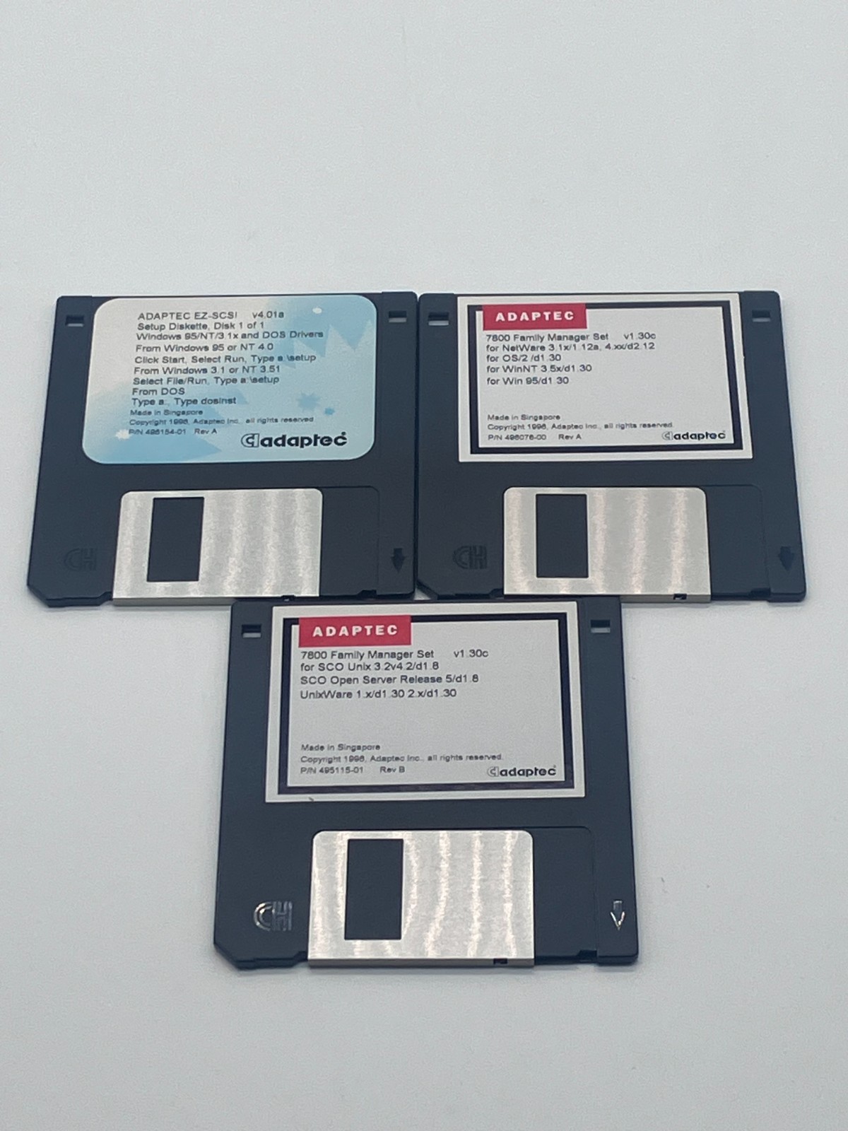 Vintage 1996 Adaptec EZ-SCSI Standard Edition 3-1/2″ Disks for DOS/Windows 3.1x