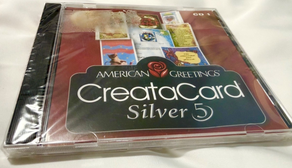 American Greetings CREATACARD Silver 5 CD 2000 Windows 95/98 NEW SEALED Vintage
