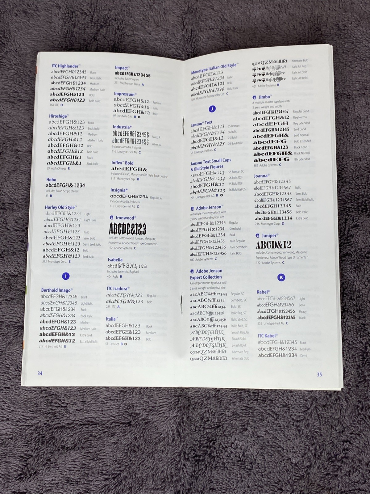 The Adobe Type Library Booklet Manager Fonts HTF Samples Manual Spring 1997 VTG