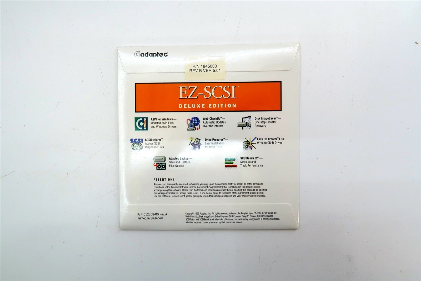 SEALED ADAPTEC EZ-SCSI DELUXE EDITION Ver 5.01 Software for Windows on CD 1999