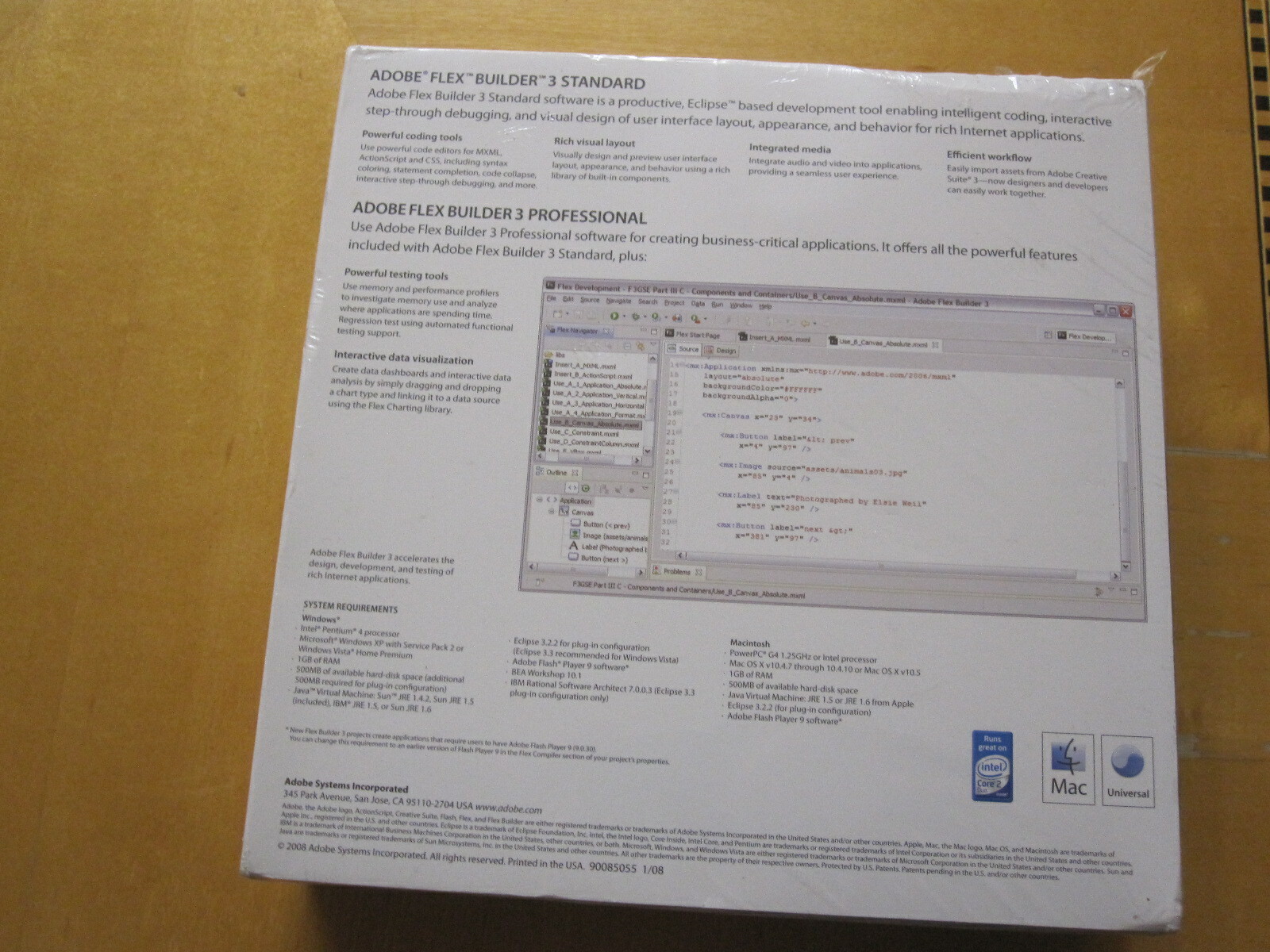 Adobe Flex Builder Professional 3 (Retail) (1 User/s) – Full Version for Window