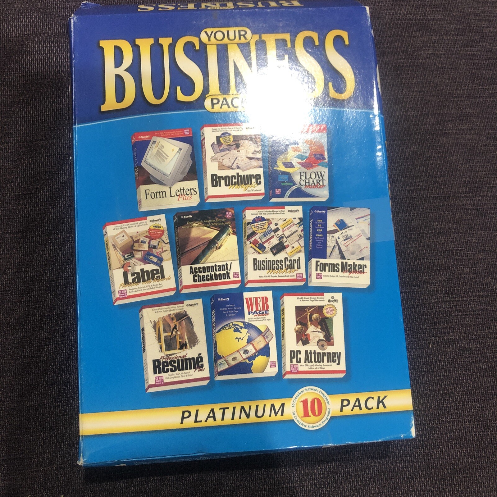 Vintage 2004 Your BUSINESS Pack – 10 Cosmi PC CD-ROM Software (Sealed Package)