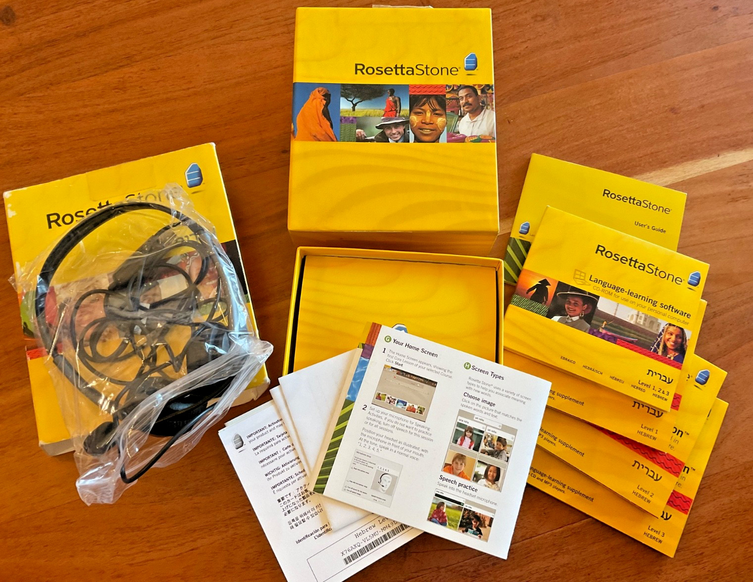 OPEN BOX RosettaStone Hebrew Level 1,2, & 3 Version 3 WIN/MAC CD-ROM Personal ED