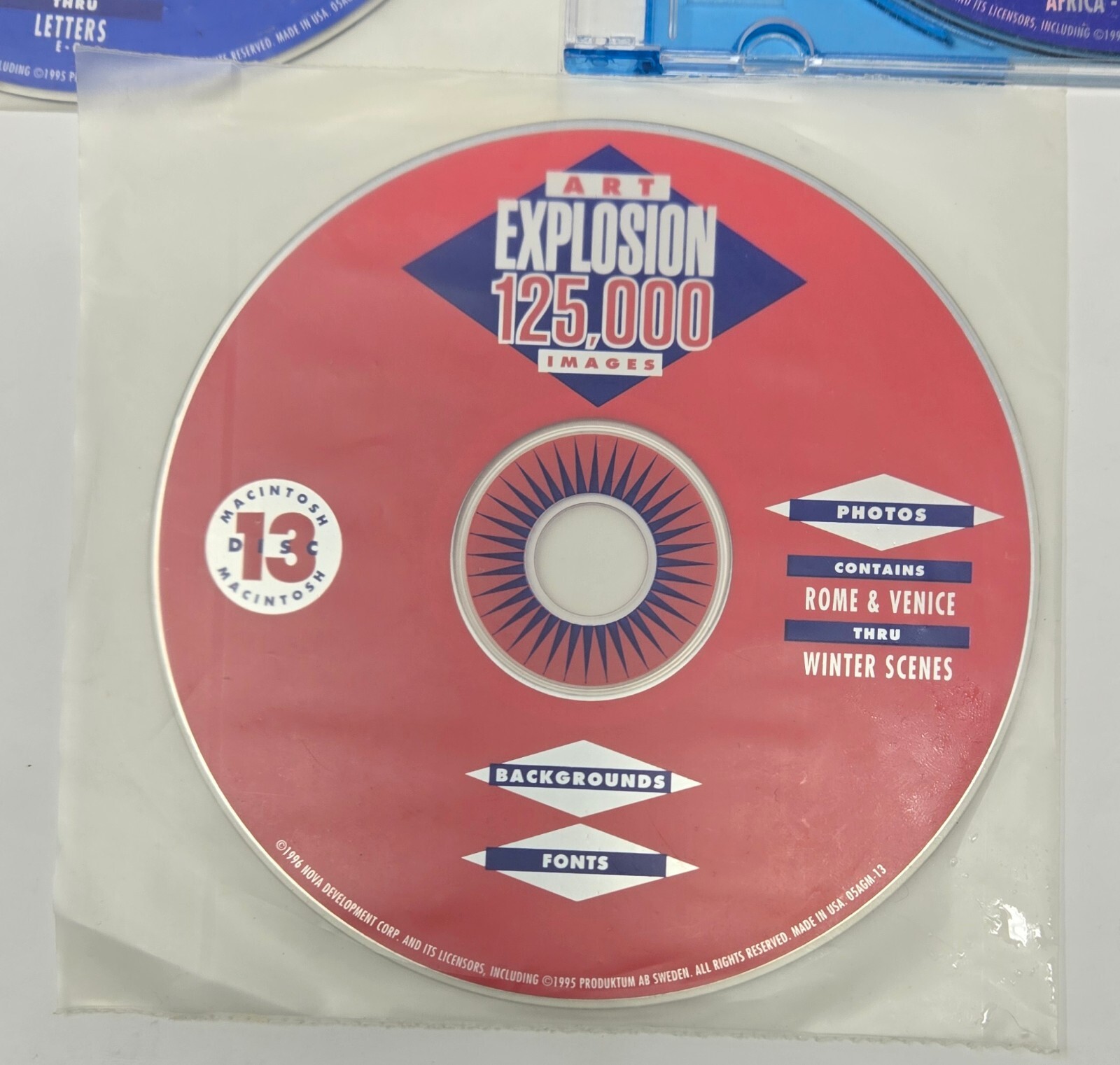 Vintage Macintosh Art Explosion 750,000 Design Software 13 CD-ROM Set 1996 Unuse