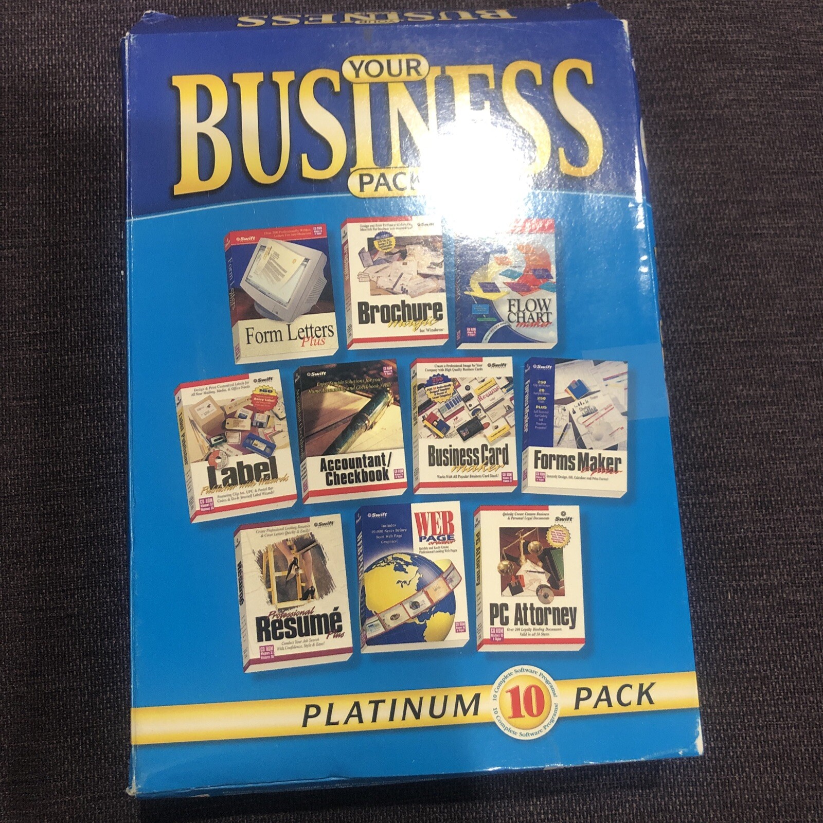 Vintage 2004 Your BUSINESS Pack – 10 Cosmi PC CD-ROM Software (Sealed Package)
