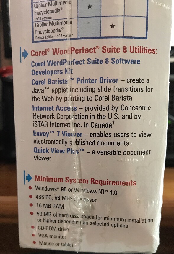 Corel WordPerfect Suite 8 New Box / Factory sealed – upgrade