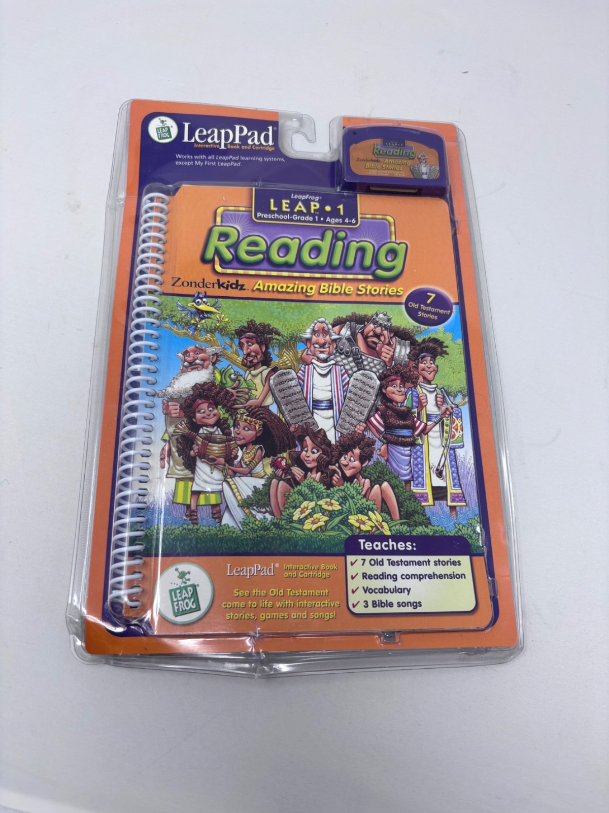 Leap Pad New READING Cartridge & Book SEALED Amazing Bible Stories LeapPad