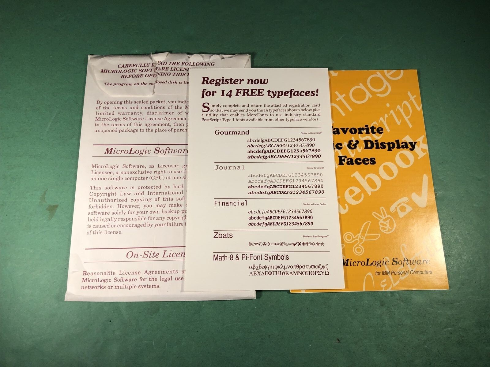 VTG Software | More Fonts | MicroLogic 1991 | Manual, 3.5″ & 5.25″ Disks W/ Box
