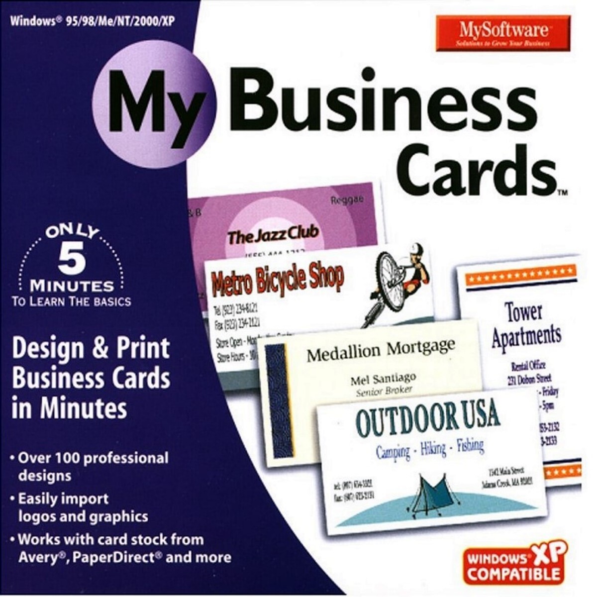 My Software Business Cards – Design & Print in Minutes! PC Software Sealed New