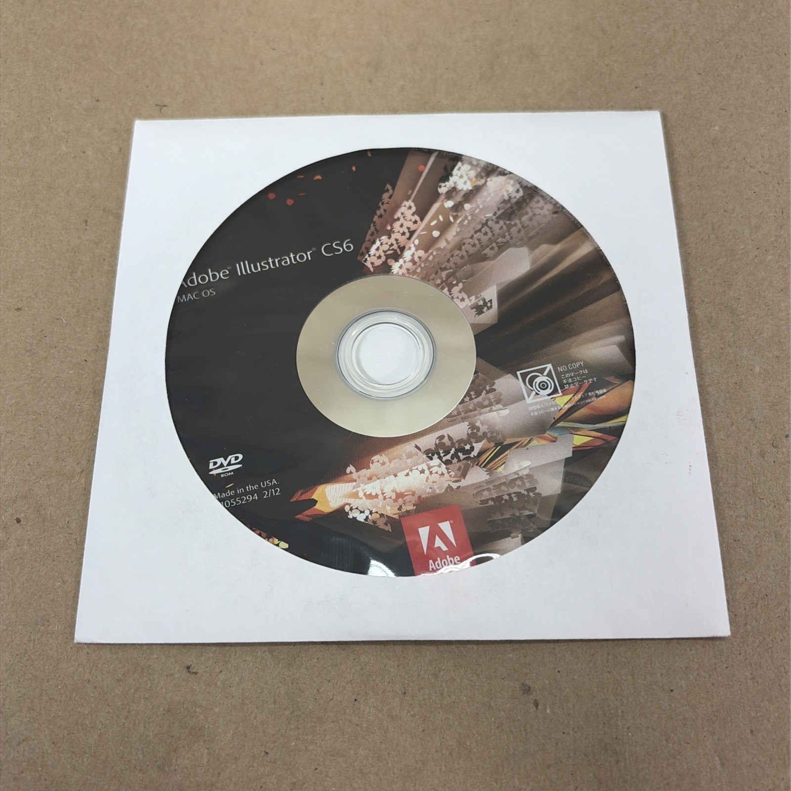 Disc ONLY Adobe Illustrator CS6 Mac OS DVD No Serial READ