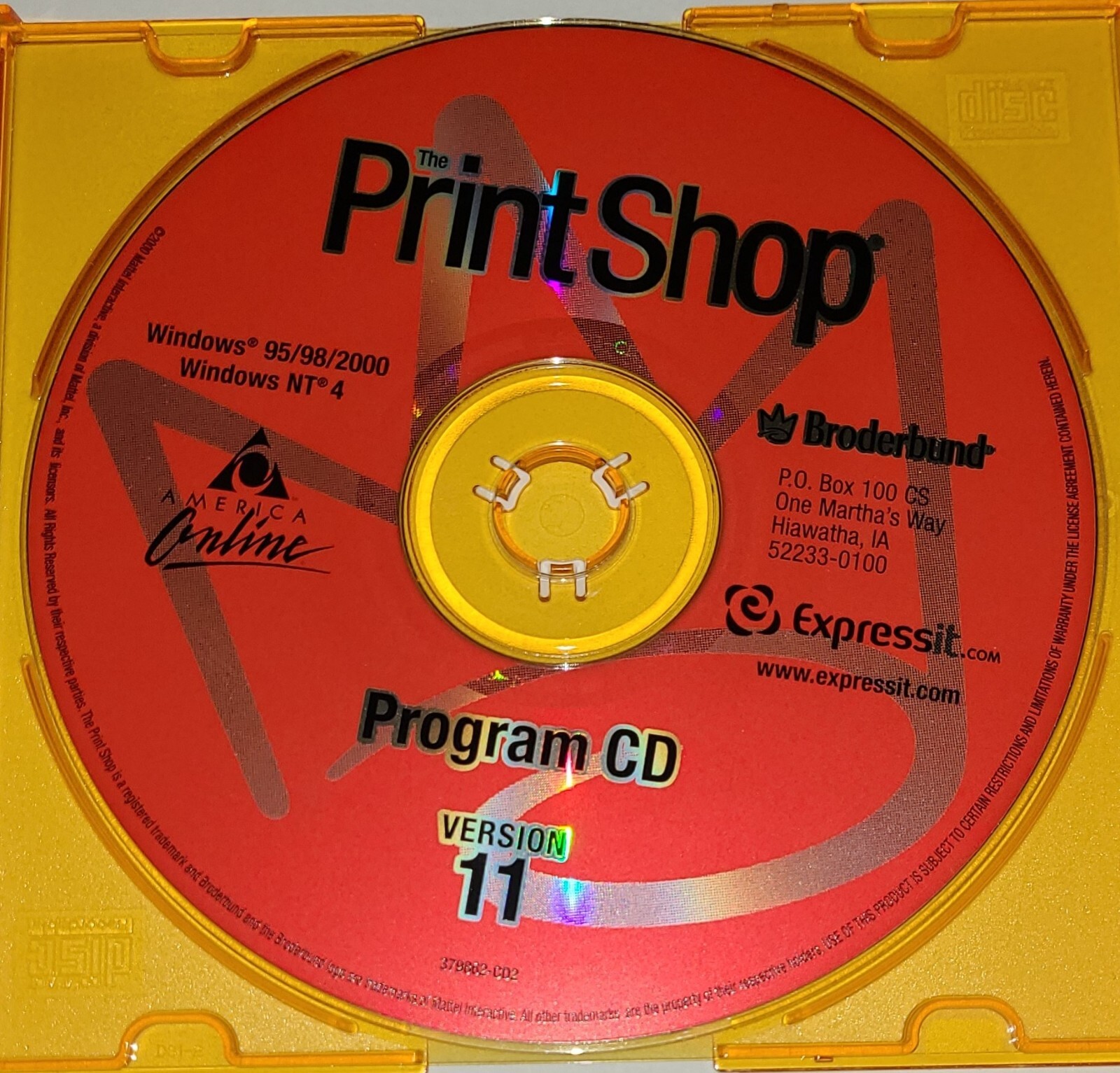Broderbund PrintShop Version 11, 4 CDs for Windows 95/98/2000/NT4 graphics photo