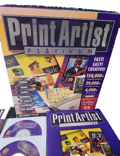Print Artist Platinum Sierra 12 Disc PC Fast Easy Creative Graphics (T65)