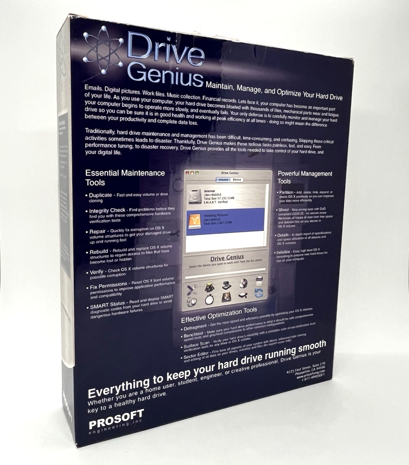 PROSOFT Drive Genius for Mac Apple Retail Big Box CD-ROM w Serial – OS 10.2 & UP