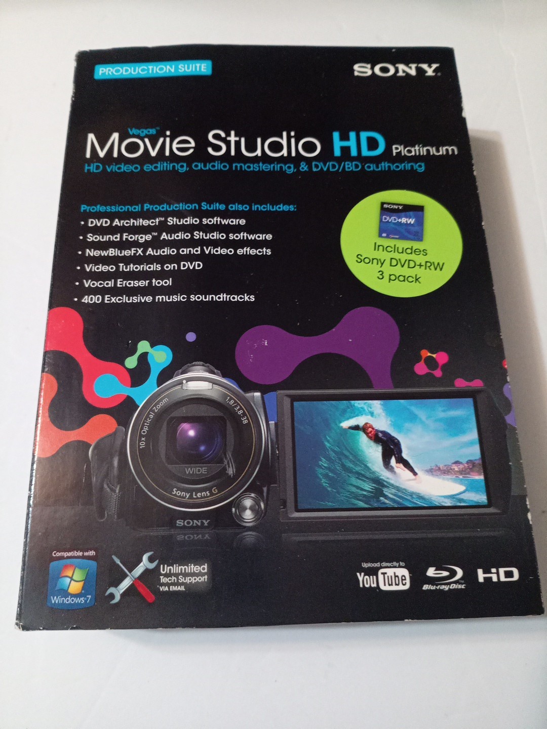 Sony Vegas Movie Studio HD Platinum Video Editing Audio Software New Open Box